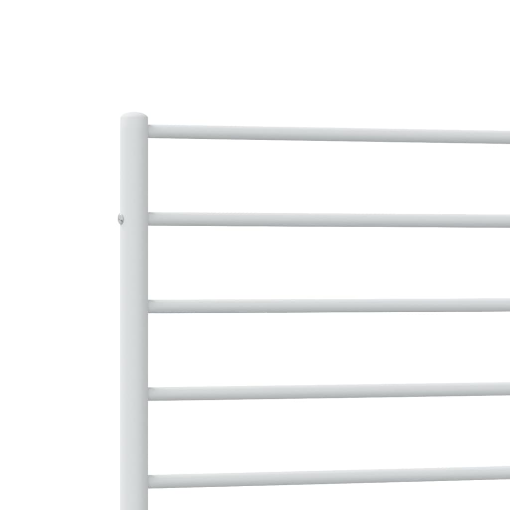 Cadre de lit métal sans matelas avec tête de lit blanc 80x200cm - XIOS