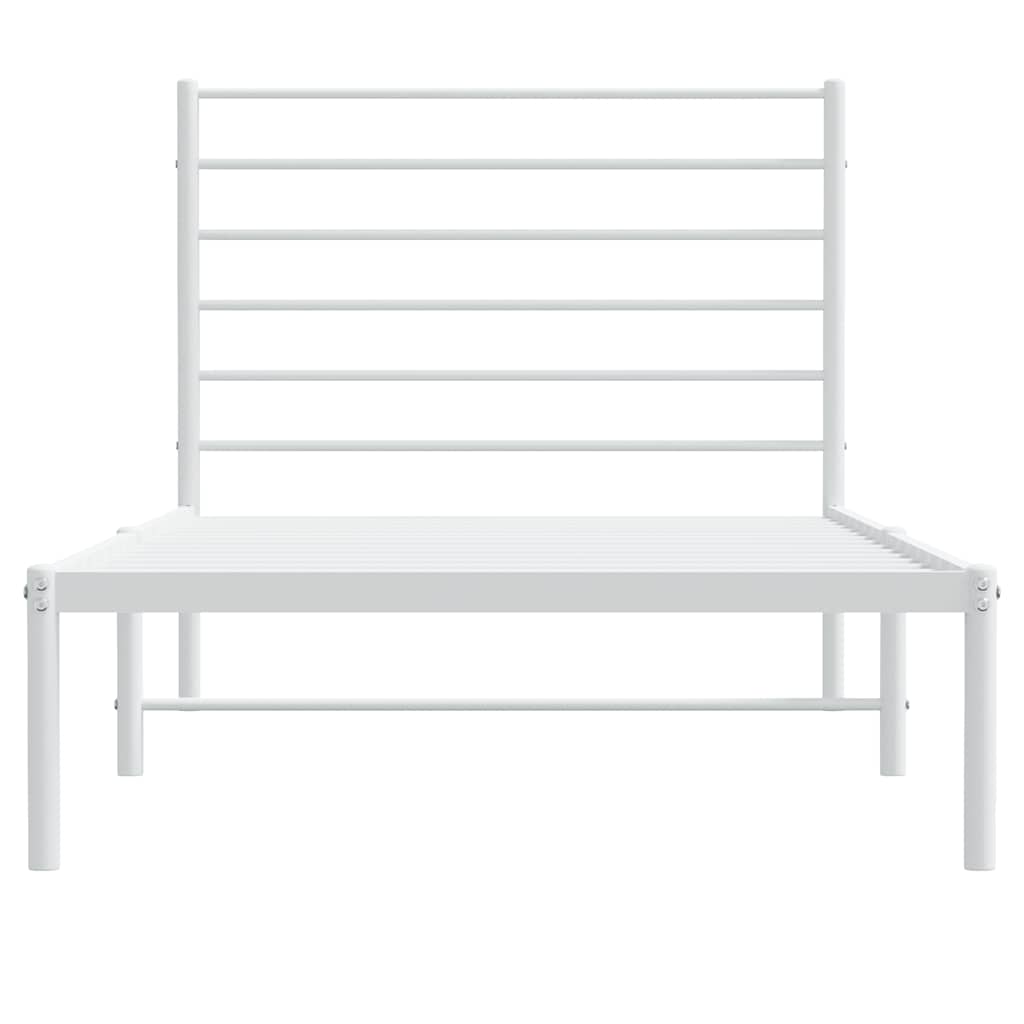 Cadre de lit métal sans matelas et tête de lit blanc 100x200 cm - XIOS