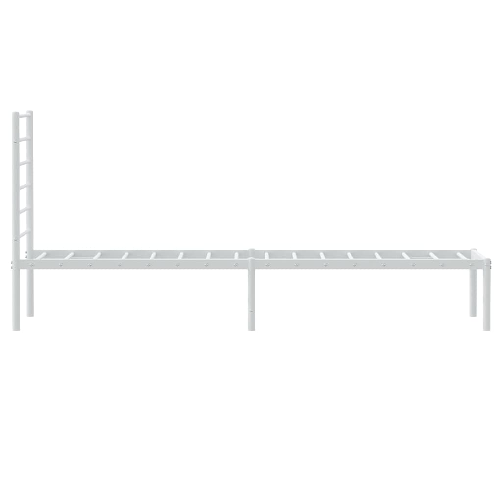 Cadre de lit métal sans matelas et tête de lit blanc 107x203 cm - XIOS