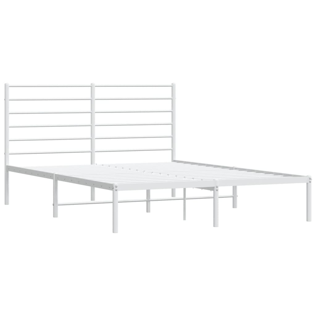 Cadre de lit métal sans matelas et tête de lit blanc 120x190 cm - XIOS