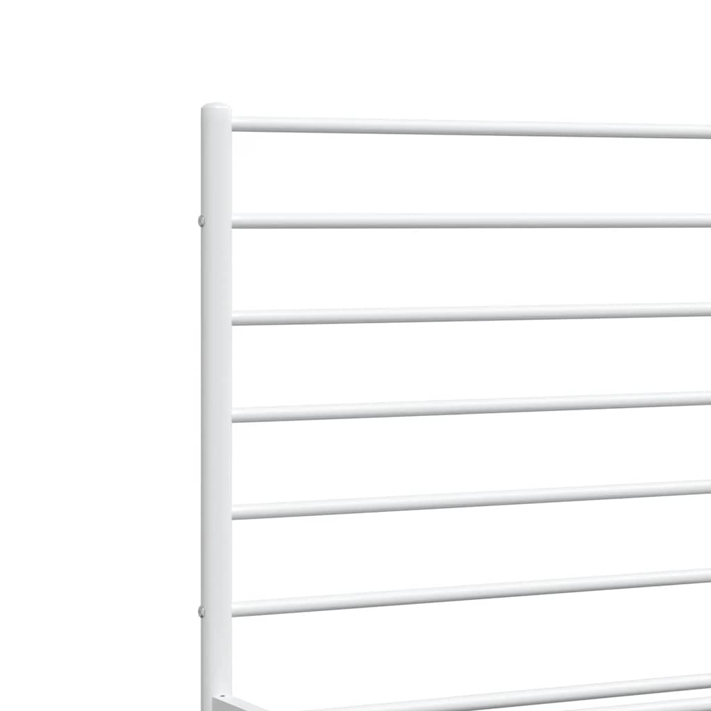 Cadre de lit métal sans matelas et tête de lit blanc 135x190 cm - XIOS