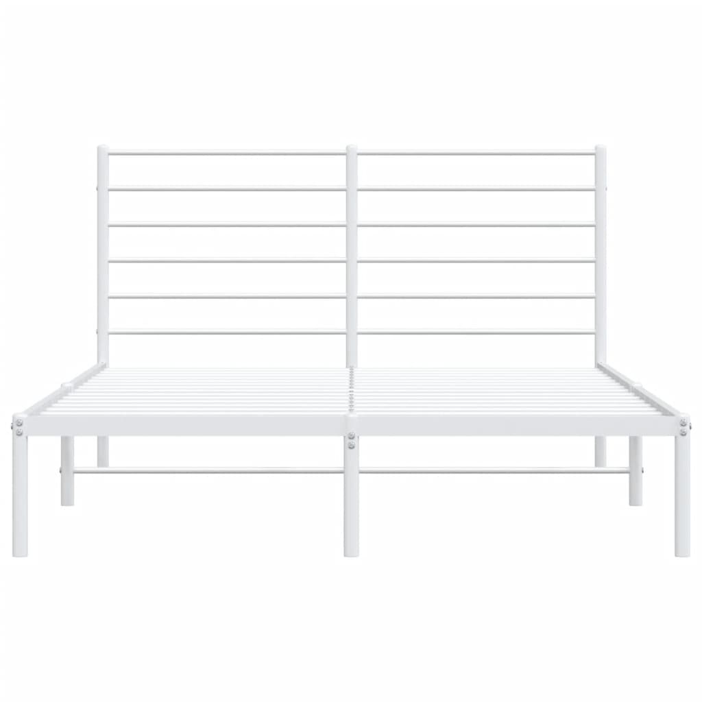 Cadre de lit métal sans matelas et tête de lit blanc 140x190 cm - XIOS