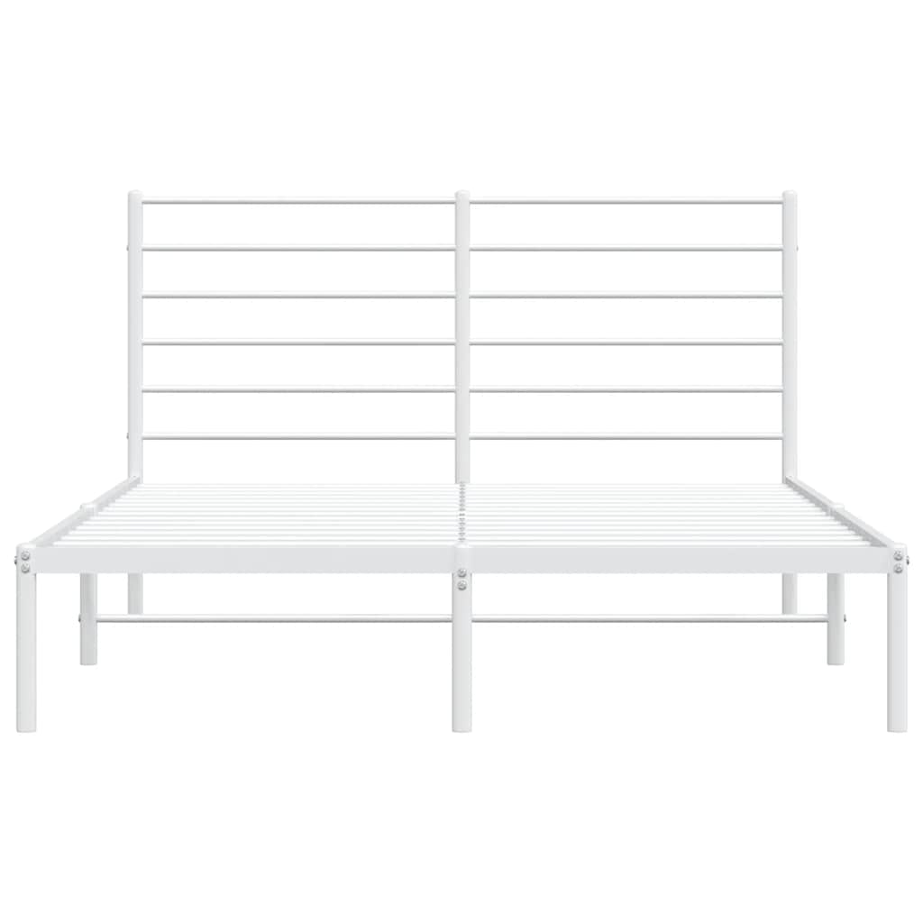 Cadre de lit métal sans matelas et tête de lit blanc 150x200 cm - XIOS