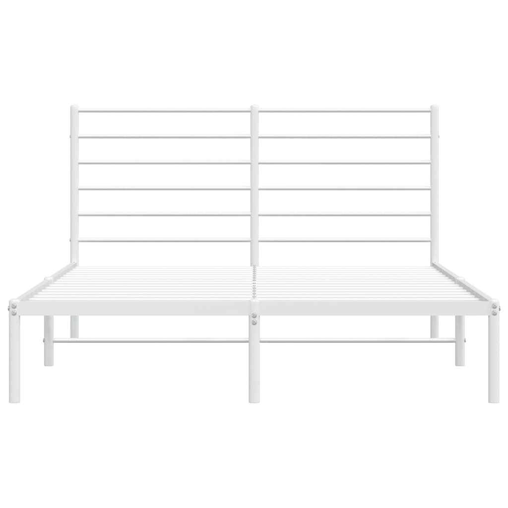 Cadre de lit métal sans matelas et tête de lit blanc 160x200 cm - XIOS