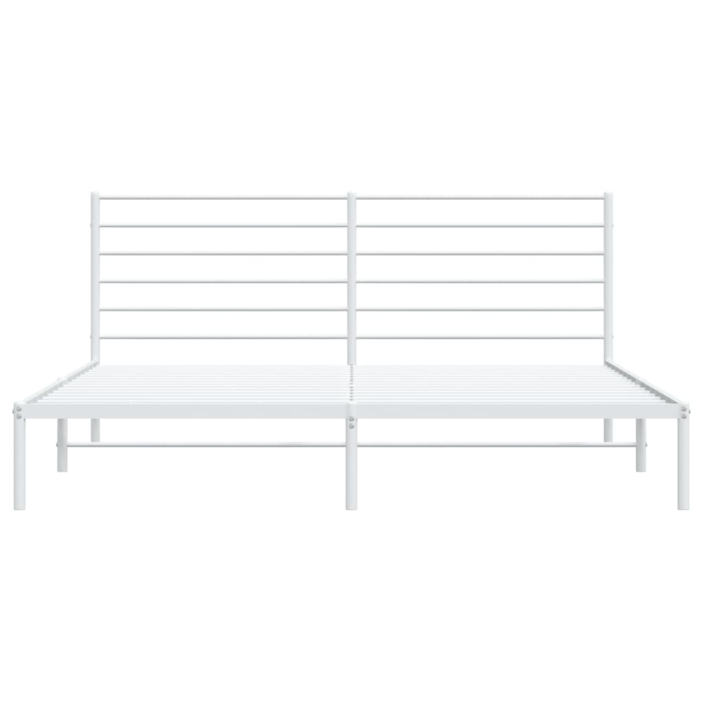 Cadre de lit métal sans matelas et tête de lit blanc 200x200 cm - XIOS