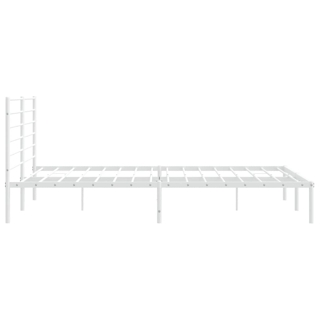Cadre de lit métal sans matelas et tête de lit blanc 200x200 cm - XIOS