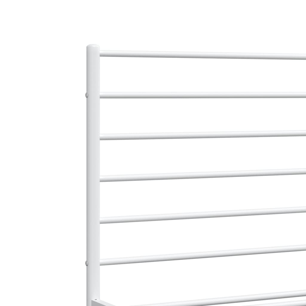Cadre de lit métal sans matelas et tête de lit blanc 200x200 cm - XIOS