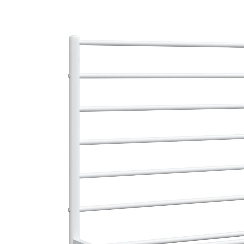 Cadre de lit métal sans matelas et pied de lit blanc 120x200 cm - XIOS