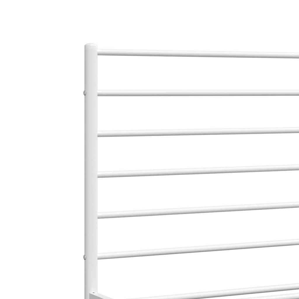 Cadre de lit métal sans matelas et pied de lit blanc 150x200 cm - XIOS