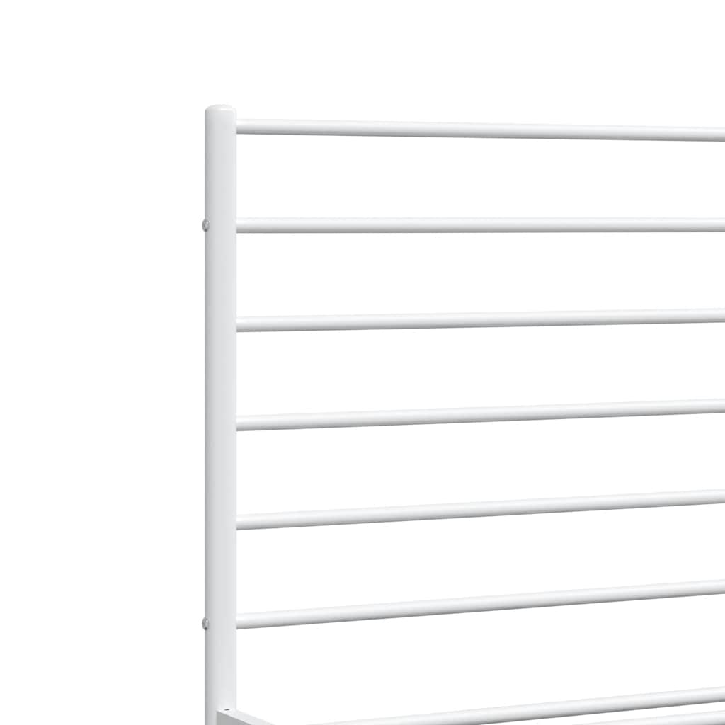 Cadre de lit métal sans matelas et pied de lit blanc 183x213 cm - XIOS