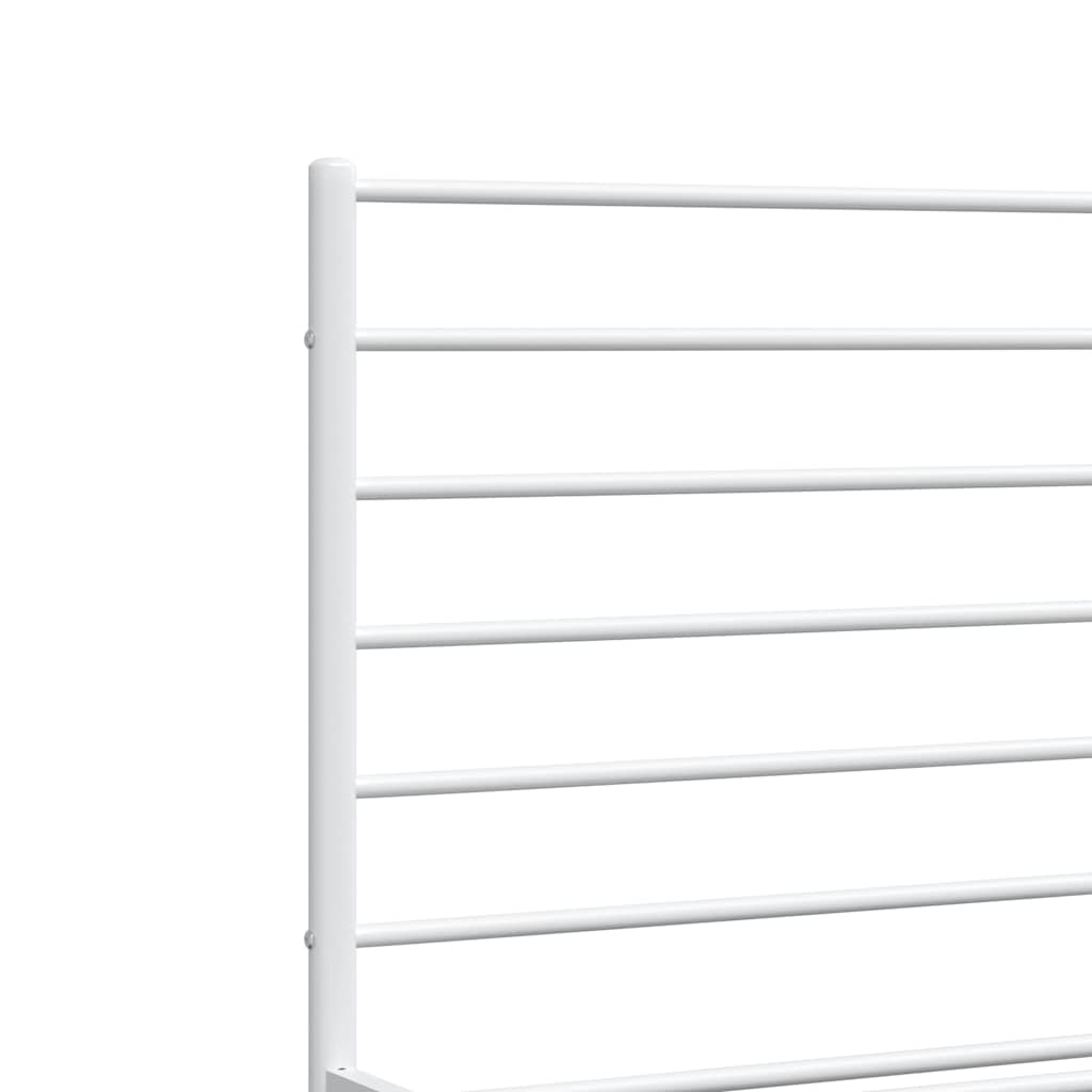 Cadre de lit métal sans matelas et pied de lit blanc 193x203 cm - XIOS