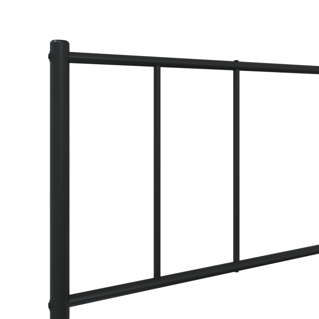 Cadre de lit métal sans matelas avec tête de lit noir 90x190 cm - XIOS
