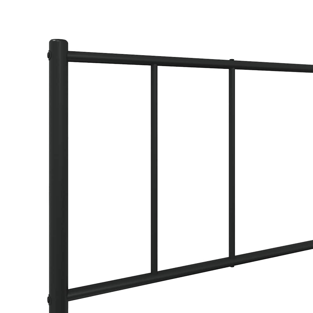 Cadre de lit métal sans matelas avec tête de lit noir 100x190cm - XIOS
