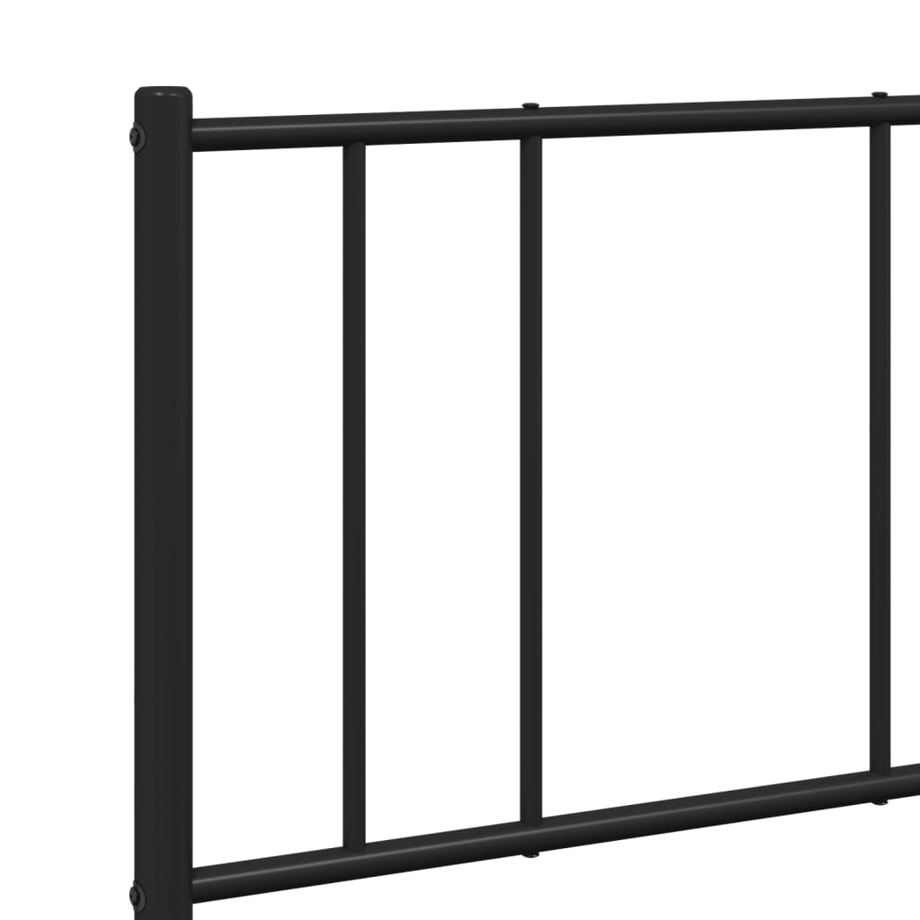 Cadre de lit métal sans matelas avec tête de lit noir 120x190cm - XIOS