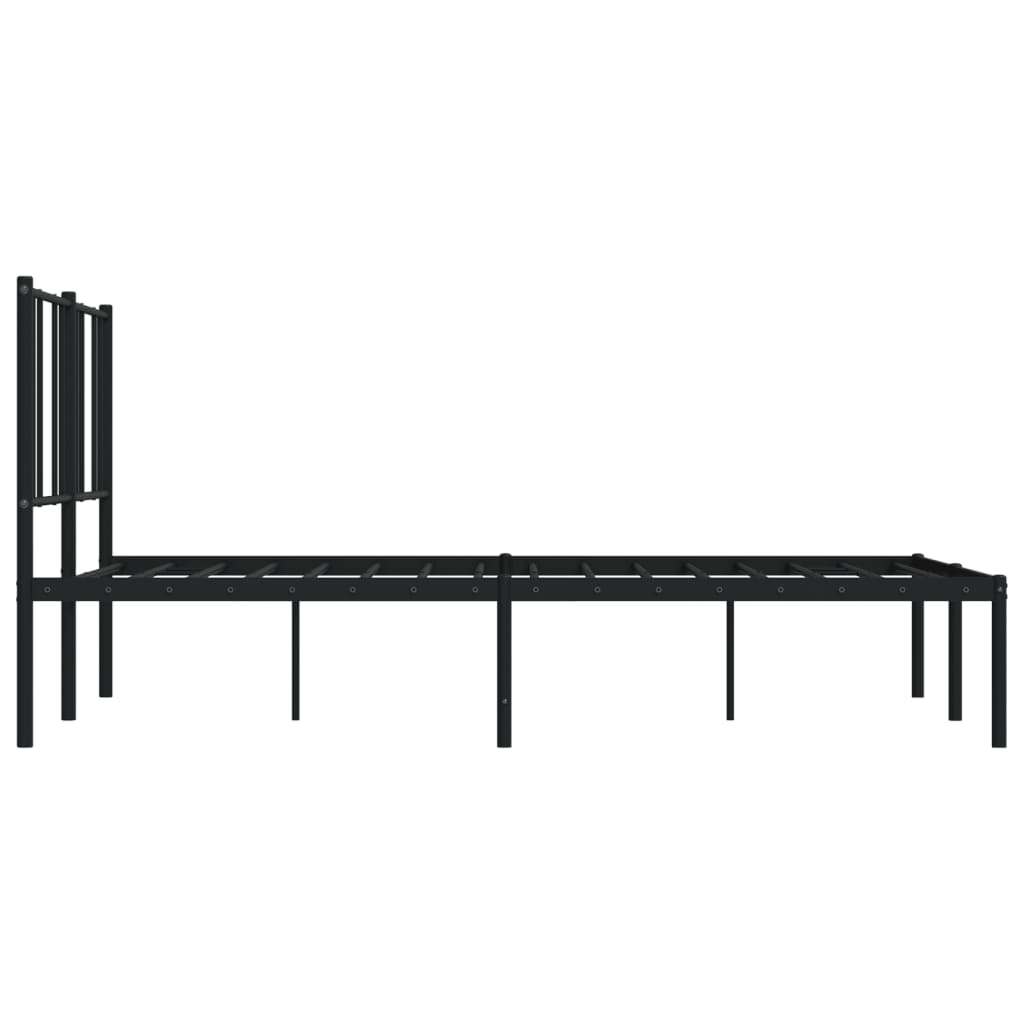 Cadre de lit métal sans matelas avec tête de lit noir 120x200cm - XIOS