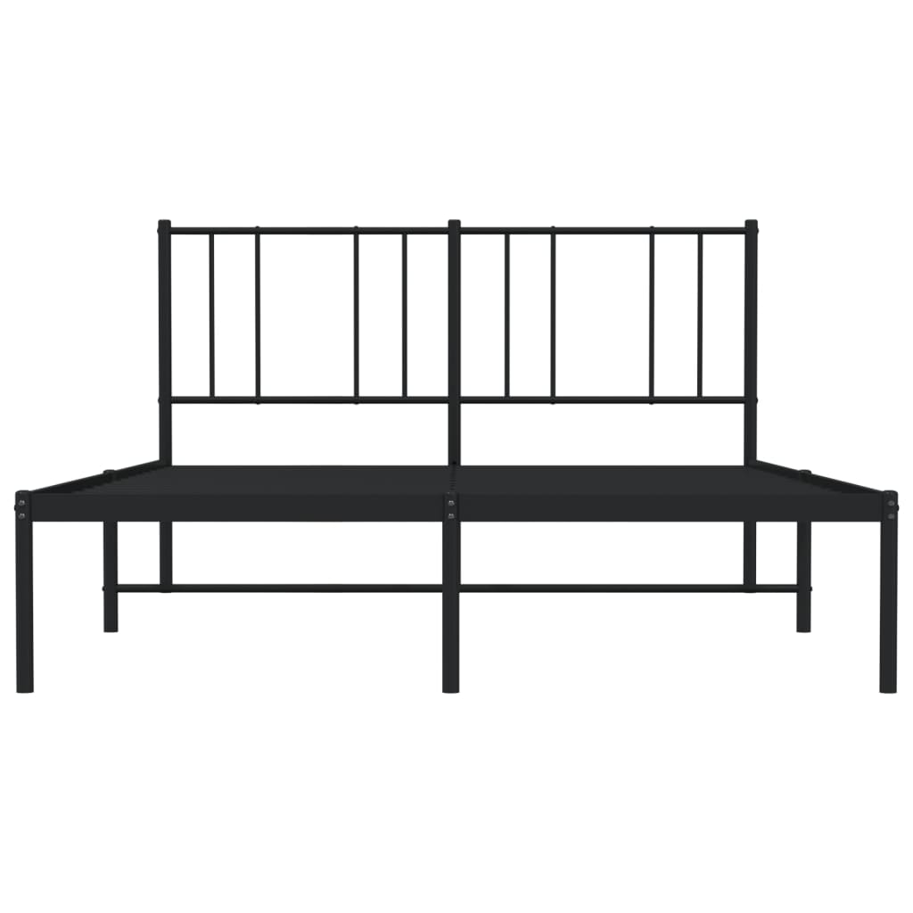 Cadre de lit métal sans matelas avec tête de lit noir 140x190cm - XIOS