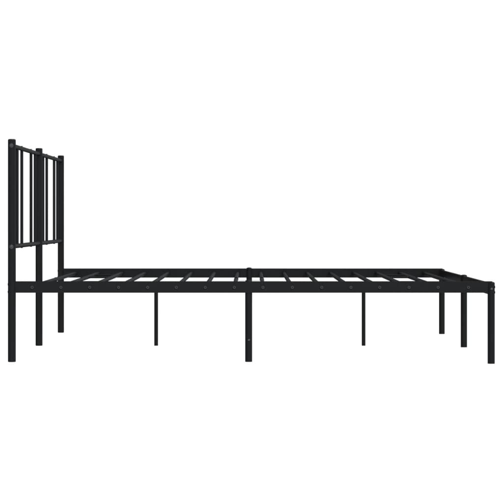 Cadre de lit métal sans matelas et tête de lit noir 180x200 cm - XIOS