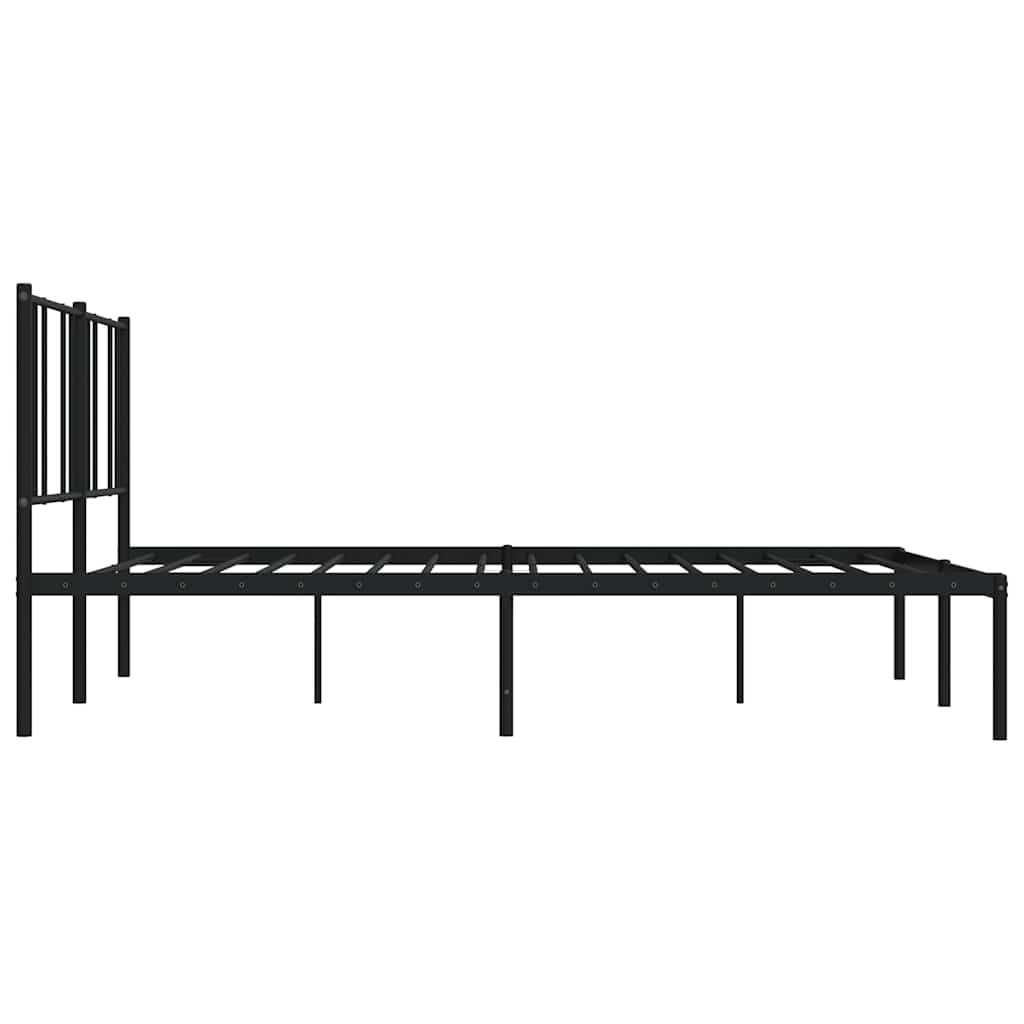 Cadre de lit métal sans matelas avec tête de lit noir 183x213cm - XIOS