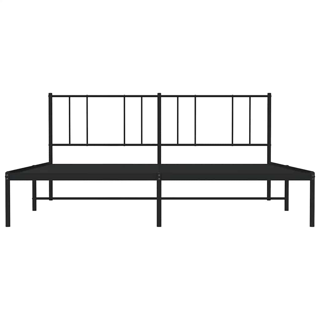 Cadre de lit métal sans matelas avec tête de lit noir 193x203cm - XIOS