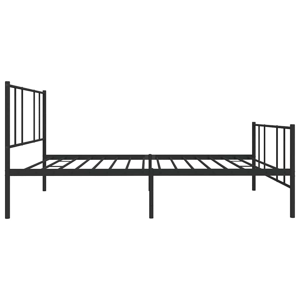 Cadre de lit métal sans matelas avec pied de lit noir 100x190cm - XIOS