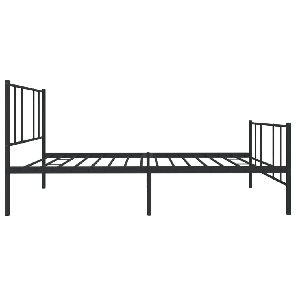 Cadre de lit métal sans matelas avec pied de lit noir 107x203cm - XIOS