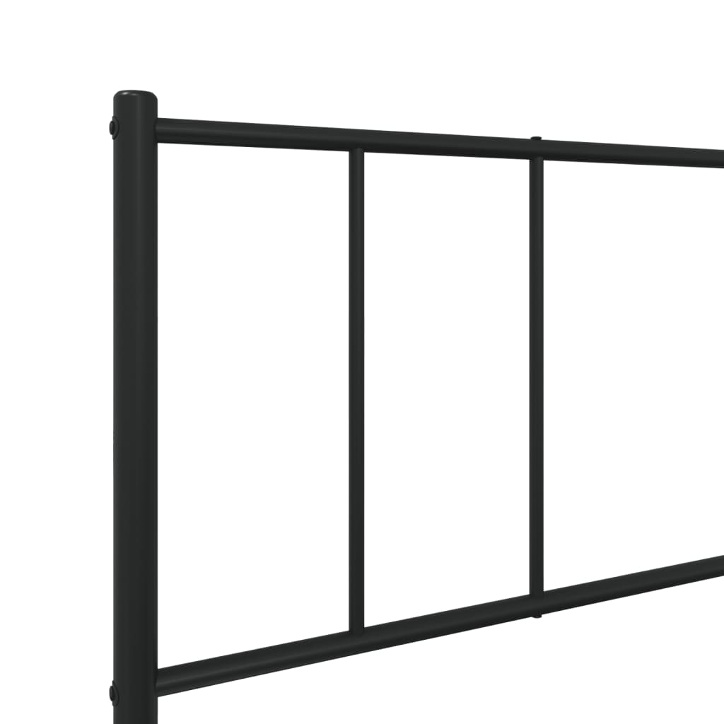 Cadre de lit métal sans matelas avec pied de lit noir 107x203cm - XIOS