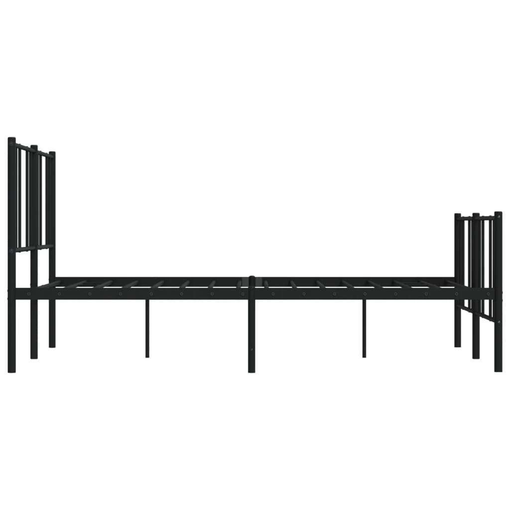 Cadre de lit métal sans matelas avec pied de lit noir 120x190cm - XIOS