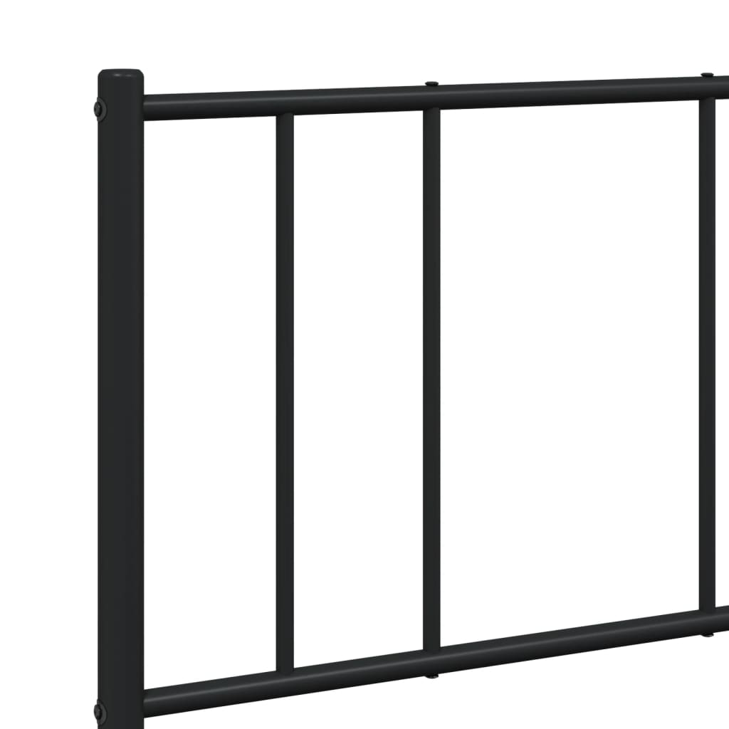 Cadre de lit métal sans matelas avec pied de lit noir 120x190cm - XIOS