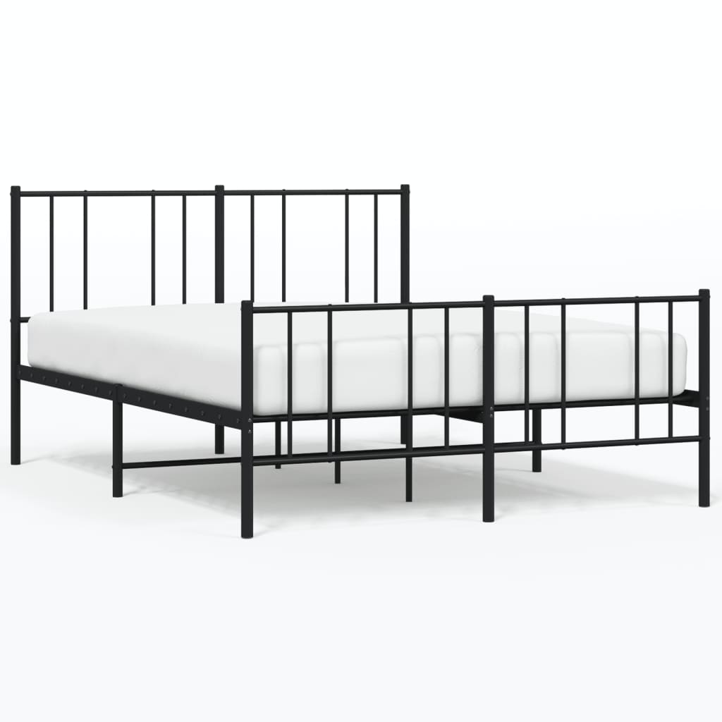 Cadre de lit métal sans matelas avec pied de lit noir 120x200cm - XIOS