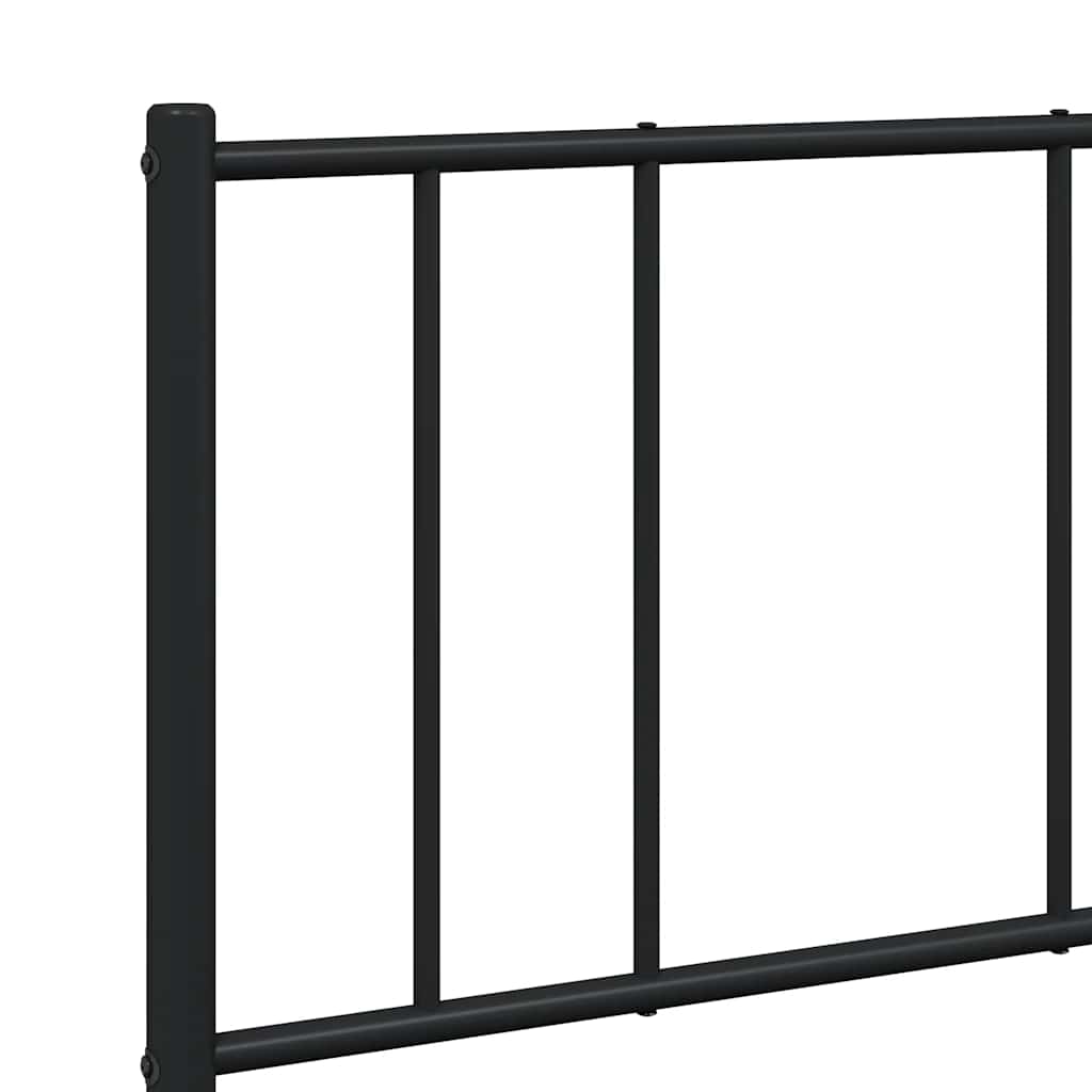 Cadre de lit métal sans matelas avec pied de lit noir 135x190cm - XIOS