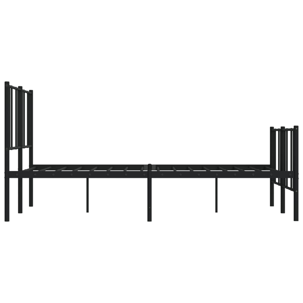 Cadre de lit métal sans matelas avec pied de lit noir 160x200cm - XIOS