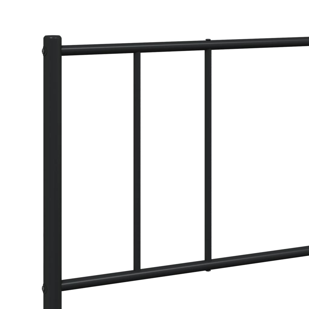Cadre de lit métal sans matelas avec pied de lit noir 180x200cm - XIOS