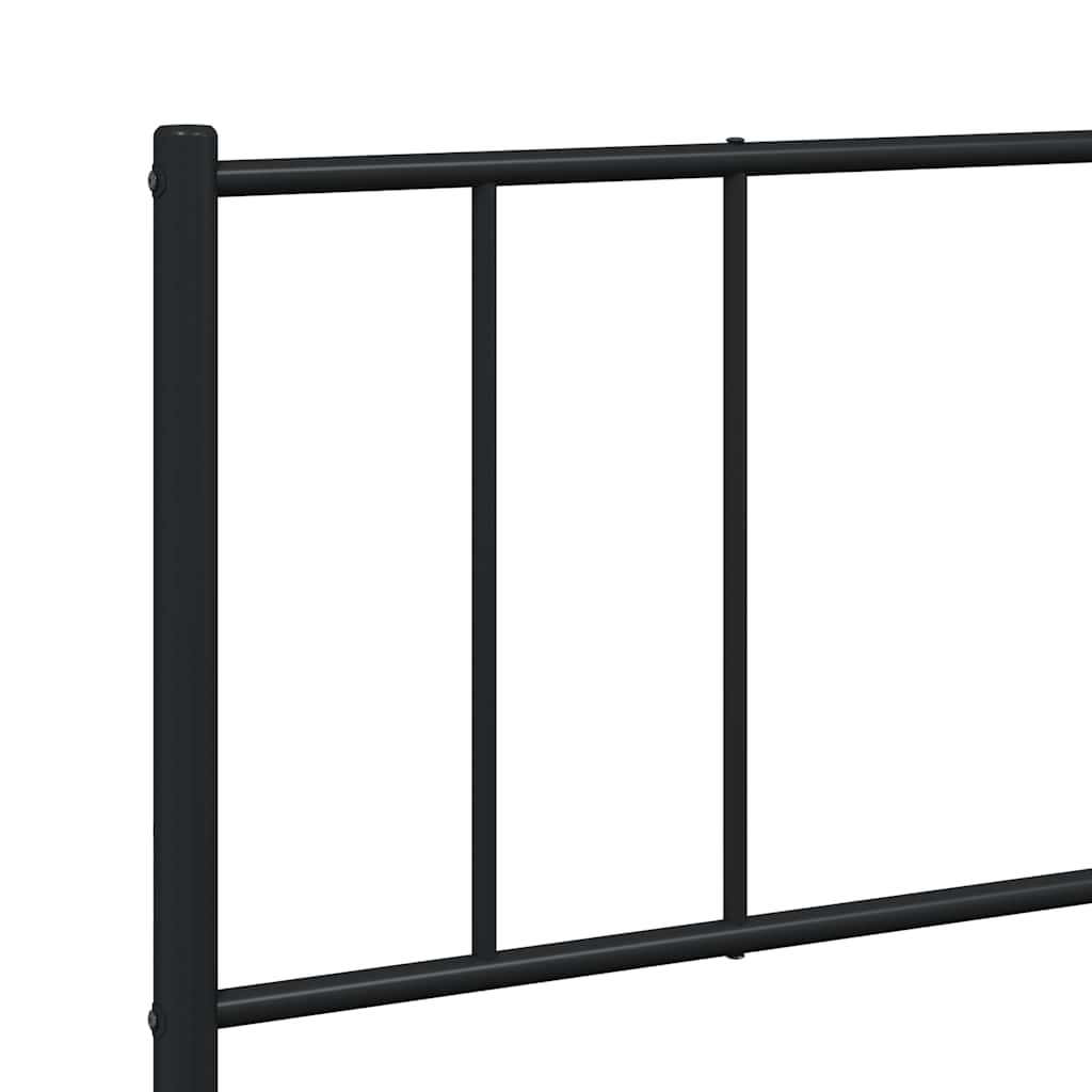 Cadre de lit métal sans matelas avec pied de lit noir 183x213cm - XIOS
