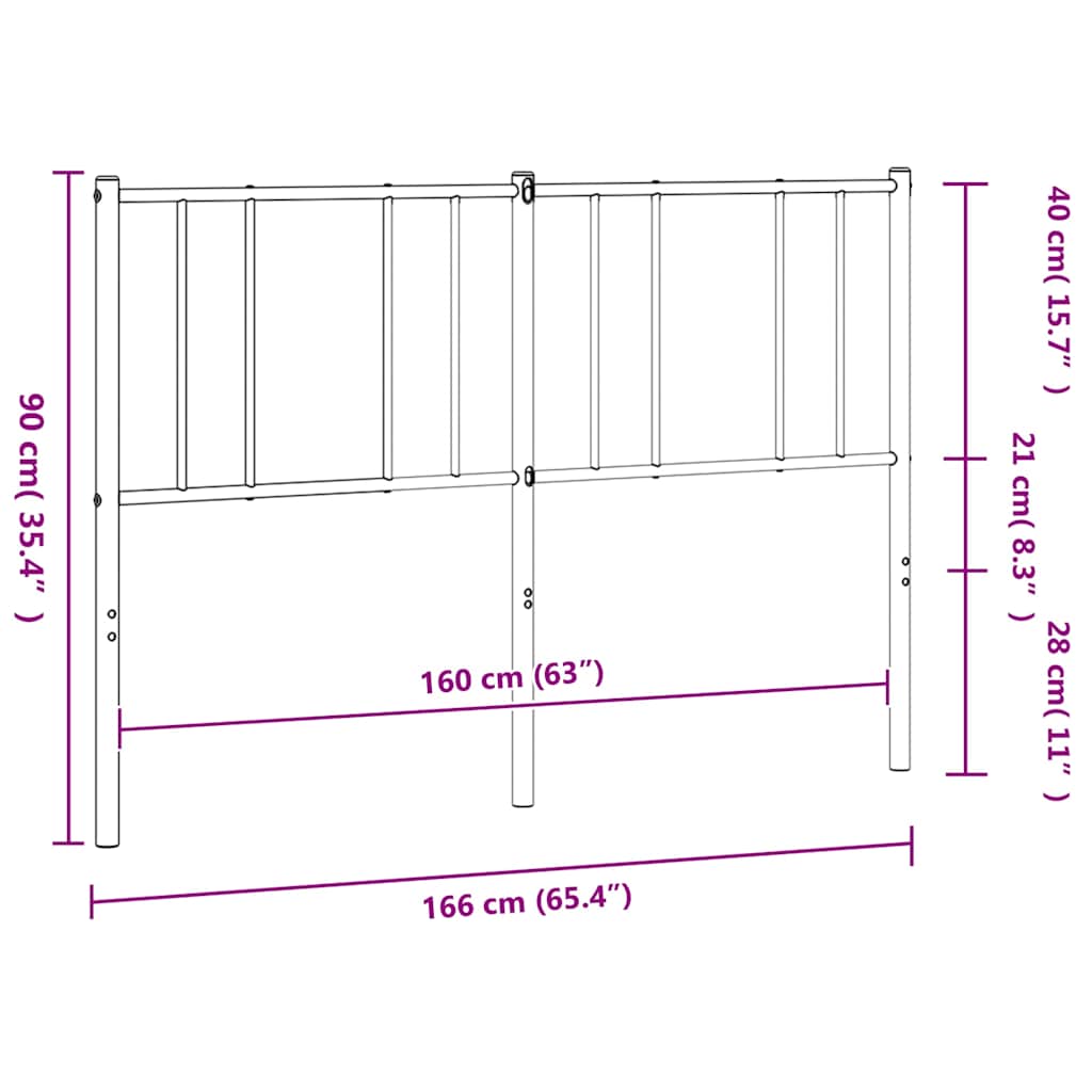 Tête de lit métal noir 160 cm - XIOS