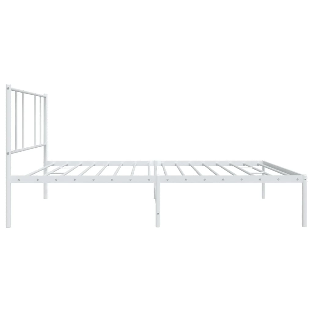 Cadre de lit métal sans matelas avec tête de lit blanc 90x200cm - XIOS