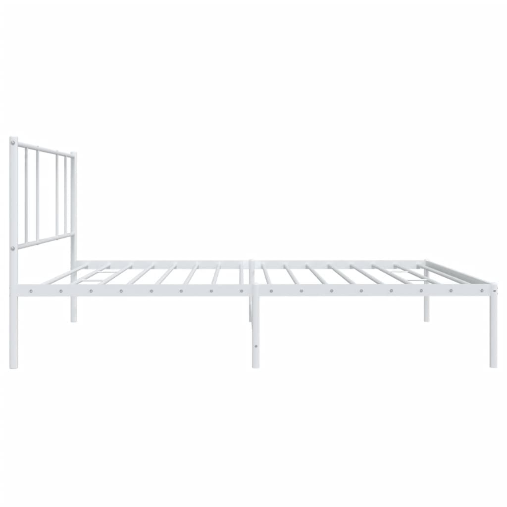 Cadre de lit métal sans matelas et tête de lit blanc 107x203 cm - XIOS