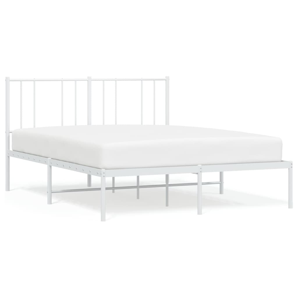 Cadre de lit métal sans matelas et tête de lit blanc 120x200 cm - XIOS
