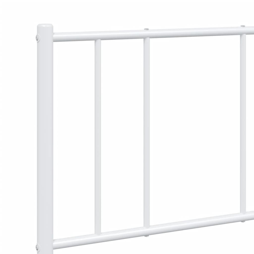Cadre de lit métal sans matelas et tête de lit blanc 140x200 cm - XIOS
