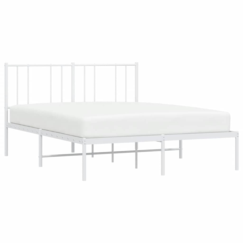 Cadre de lit métal sans matelas et tête de lit blanc 150x200 cm - XIOS