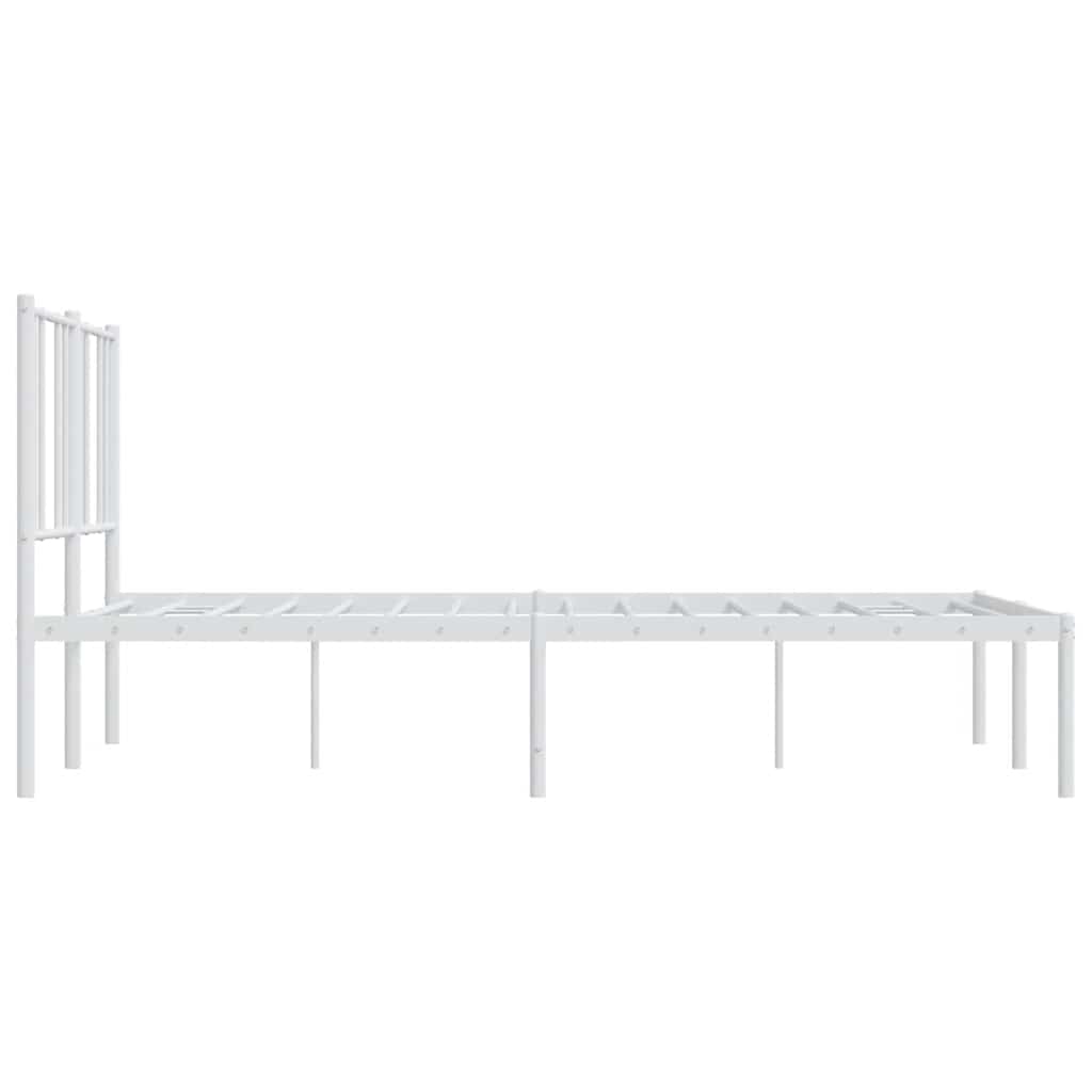 Cadre de lit métal sans matelas et tête de lit blanc 150x200 cm - XIOS