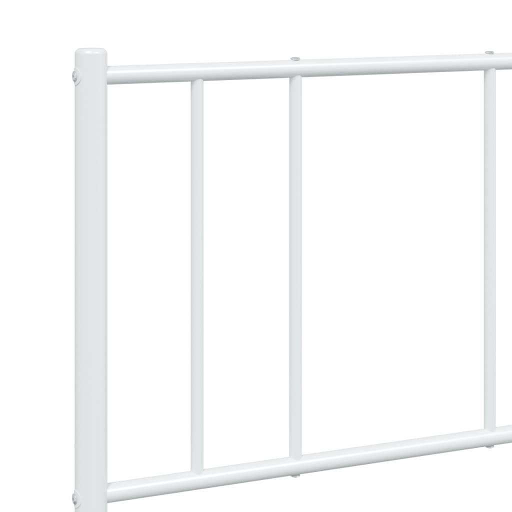 Cadre de lit métal sans matelas et tête de lit blanc 160x200 cm - XIOS