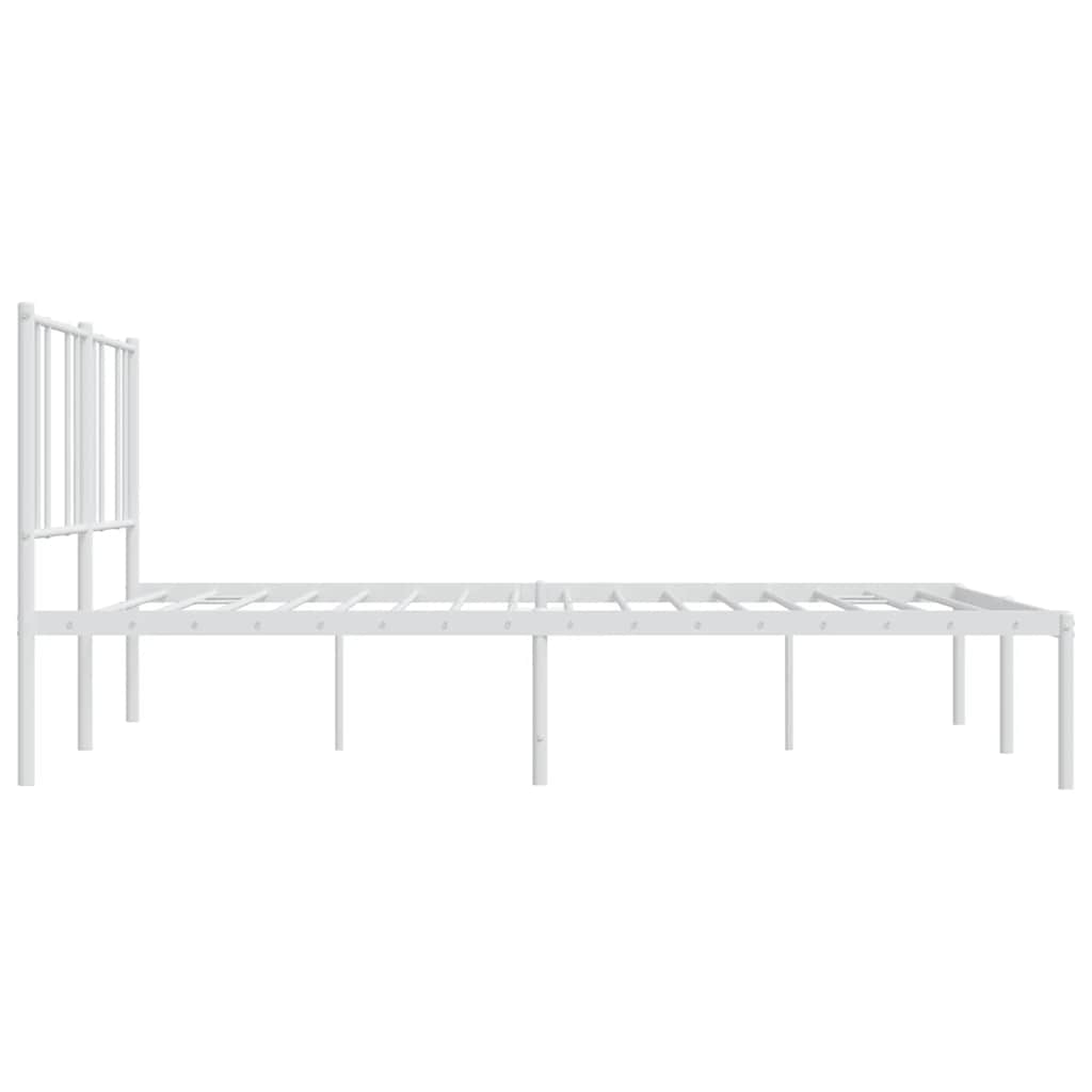 Cadre de lit métal sans matelas et tête de lit blanc 180x200 cm - XIOS