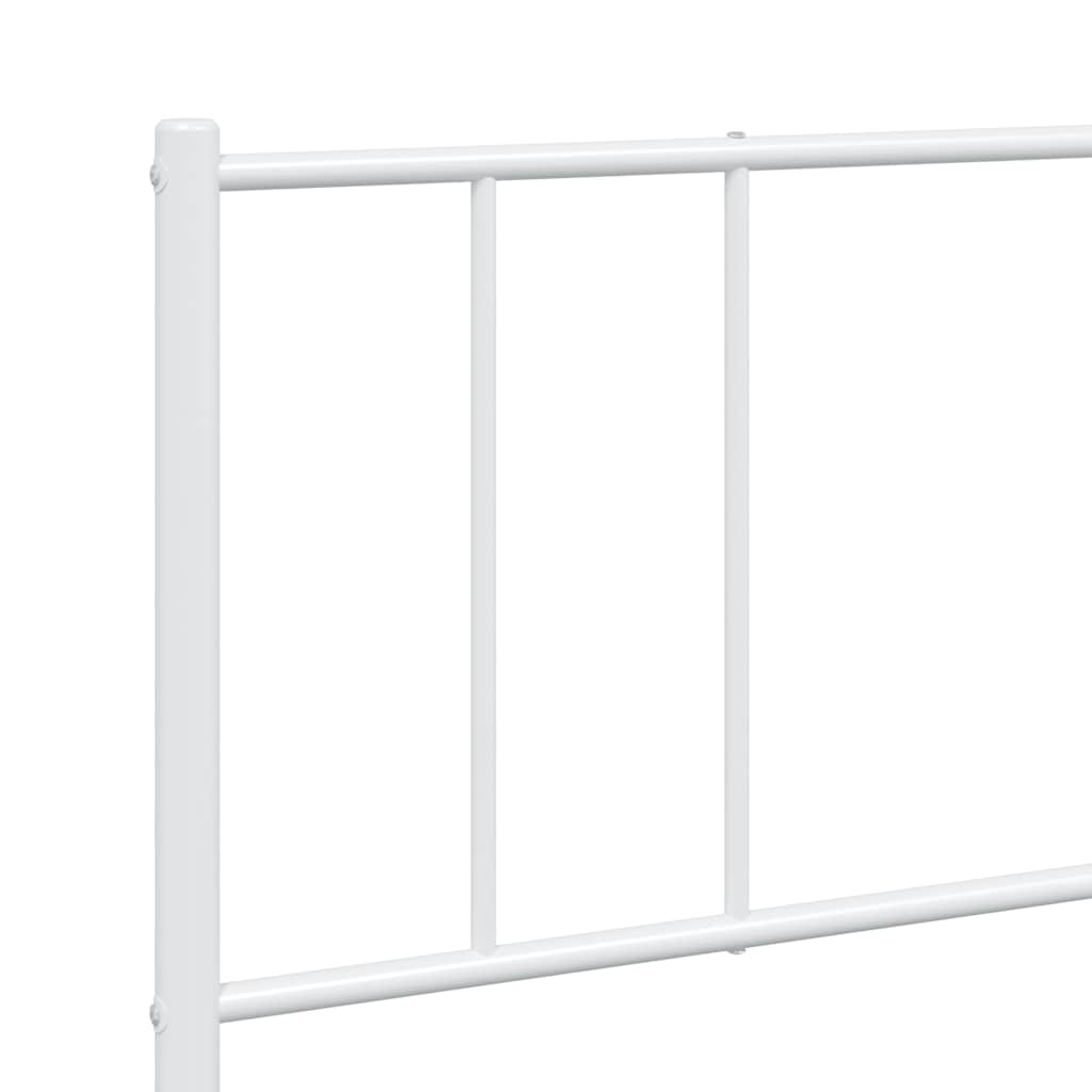 Cadre de lit métal sans matelas et tête de lit blanc 180x200 cm - XIOS