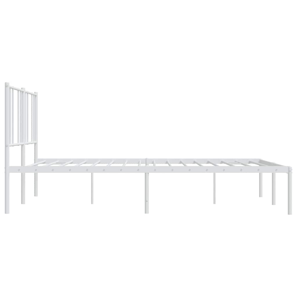 Cadre de lit métal sans matelas et tête de lit blanc 183x213 cm - XIOS