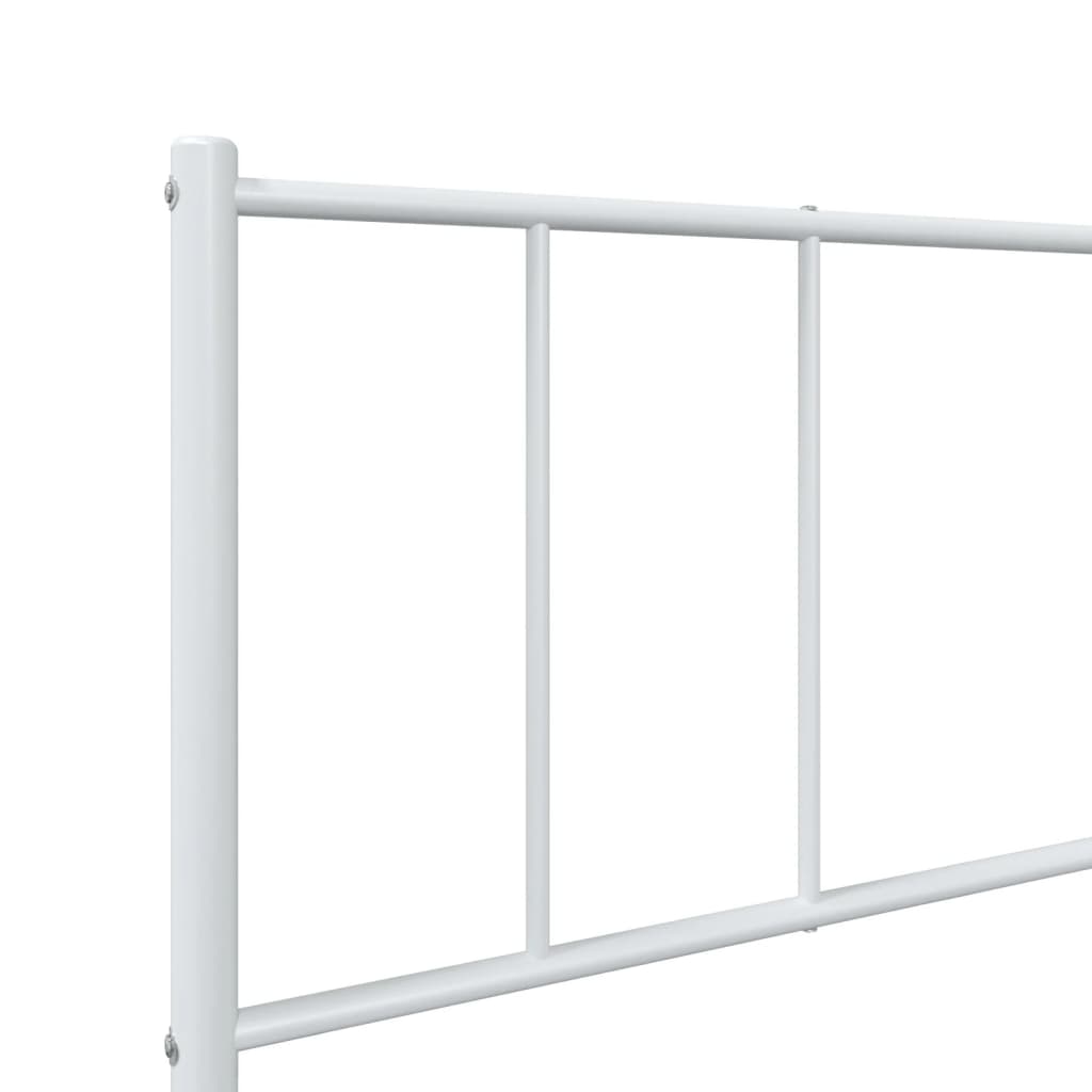 Cadre de lit métal sans matelas avec pied de lit blanc 75x190cm - XIOS