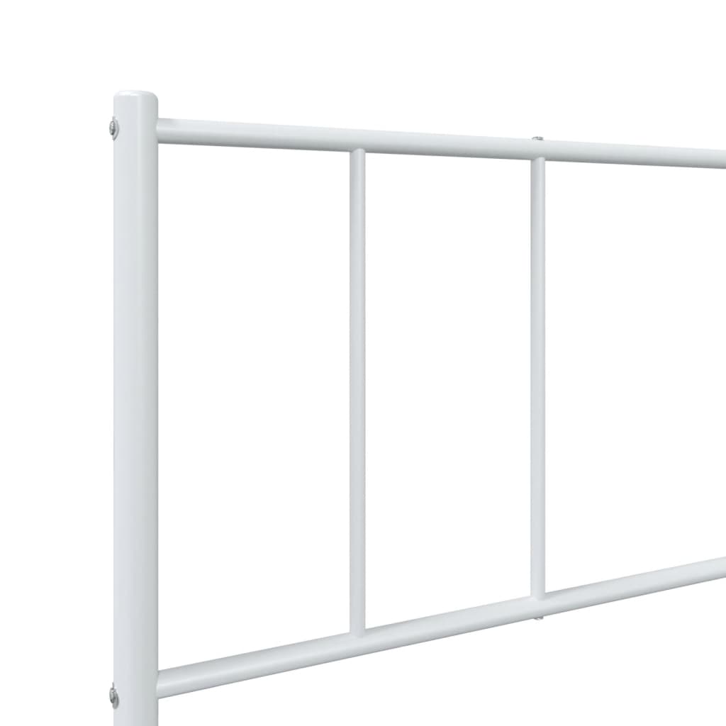 Cadre de lit métal sans matelas avec pied de lit blanc 80x200cm - XIOS