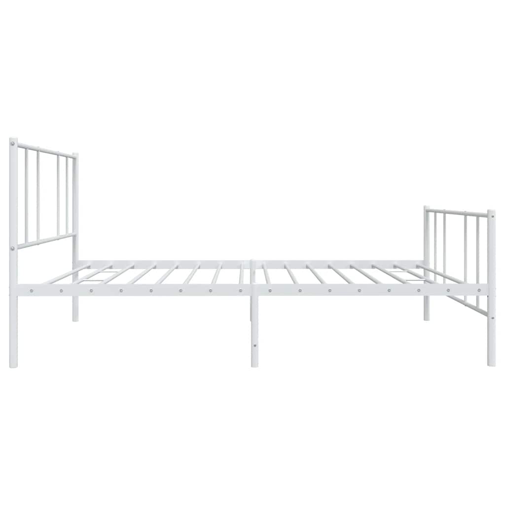 Cadre de lit métal sans matelas et pied de lit blanc 100x200 cm - XIOS