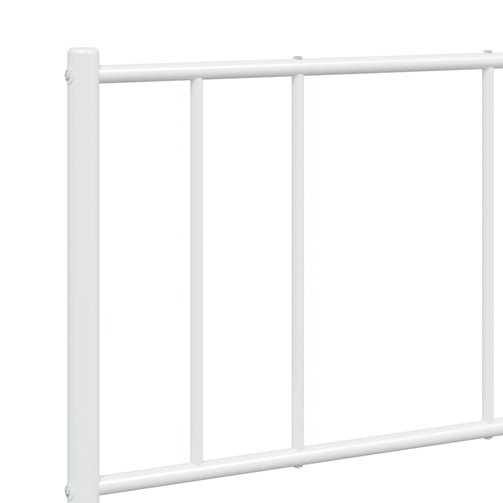 Cadre de lit métal sans matelas et pied de lit blanc 120x190 cm - XIOS