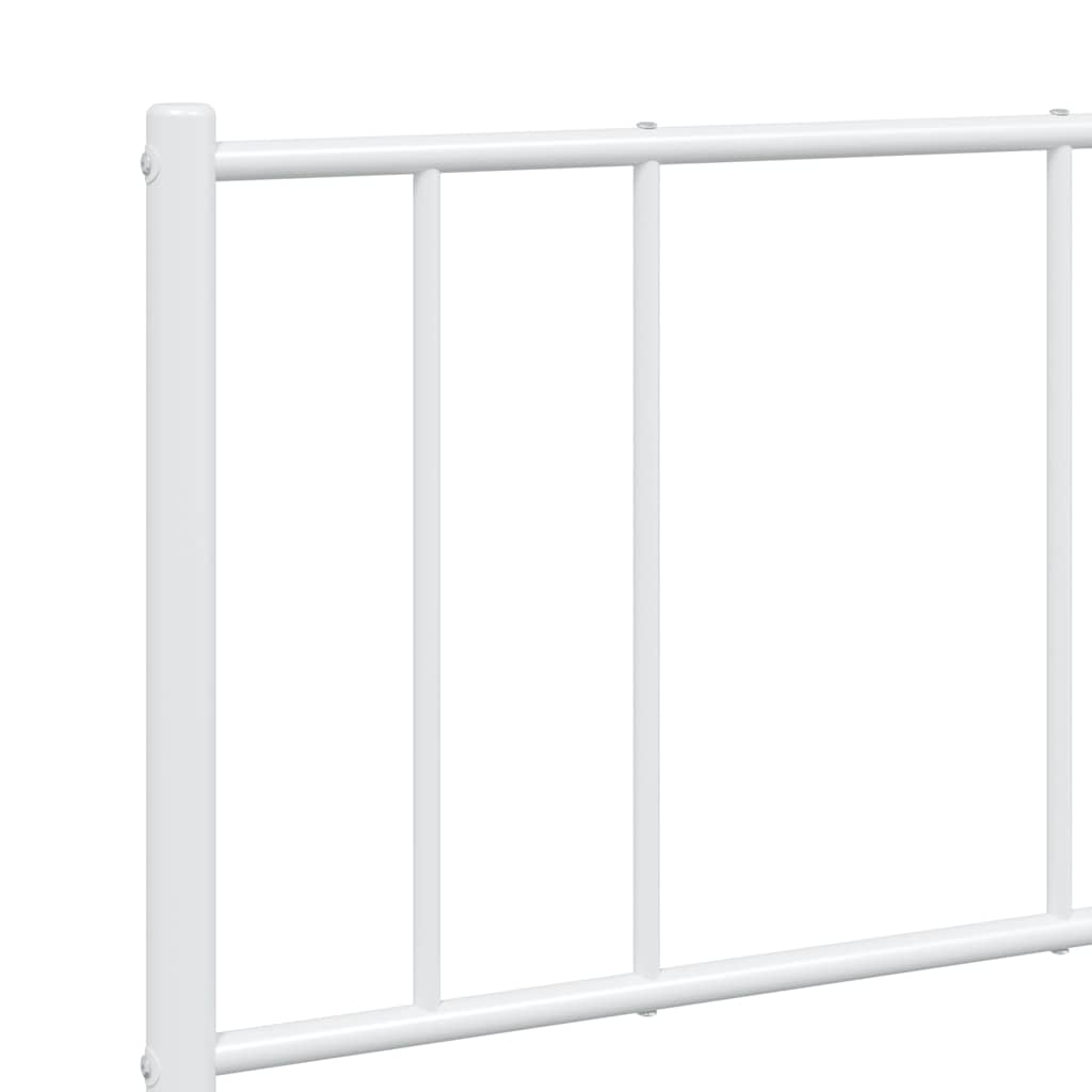 Cadre de lit métal sans matelas et pied de lit blanc 150x200 cm - XIOS