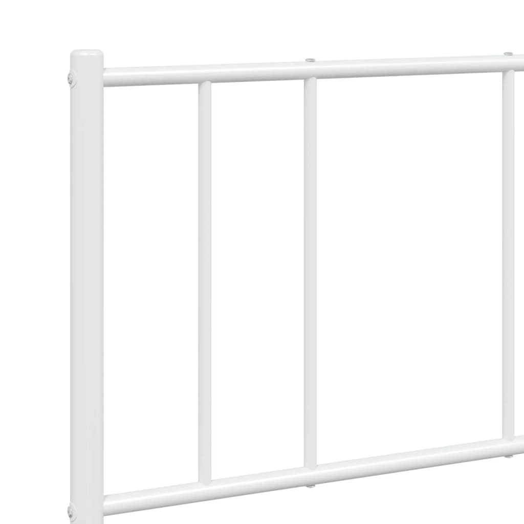 Cadre de lit métal sans matelas et pied de lit blanc 160x200 cm - XIOS